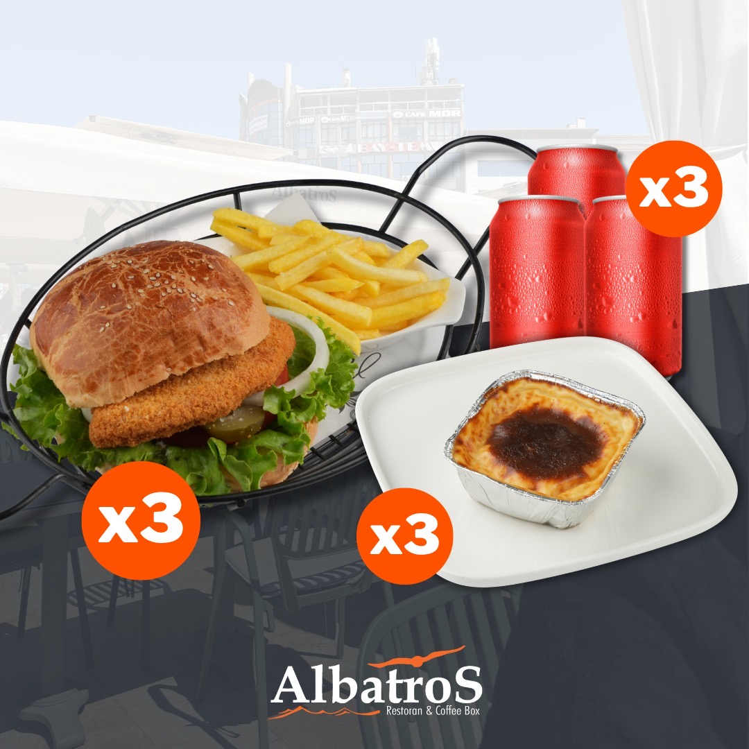 3'lü  Chickenburger Menü
