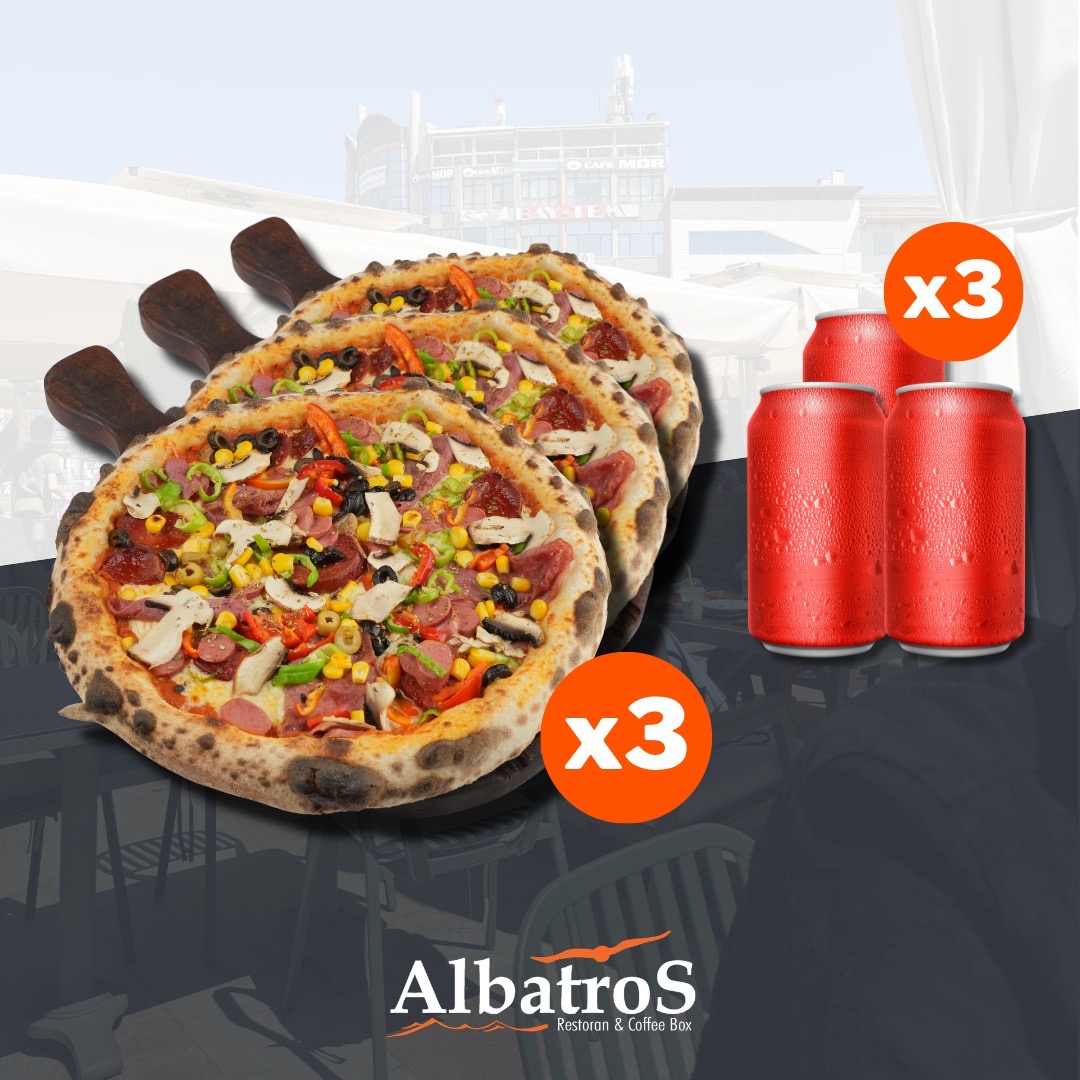 3 Orta Boy Pizza Menü